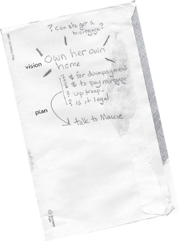 A family's handwritten note on visioning