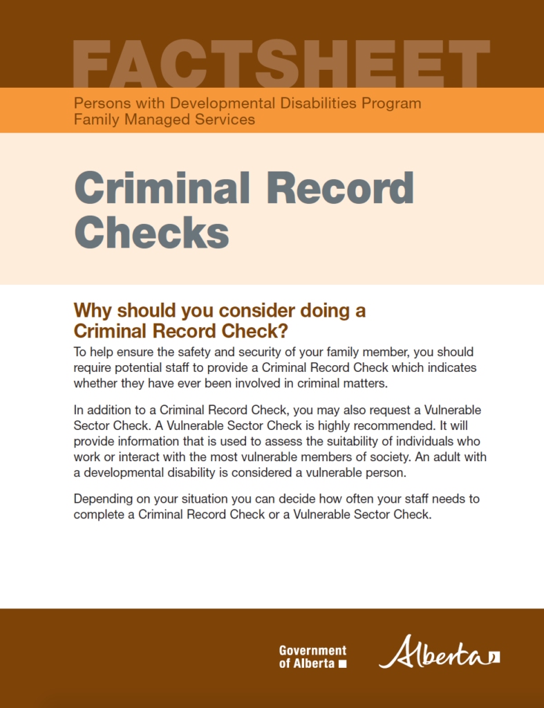 cover page of 'criminal record checks'
