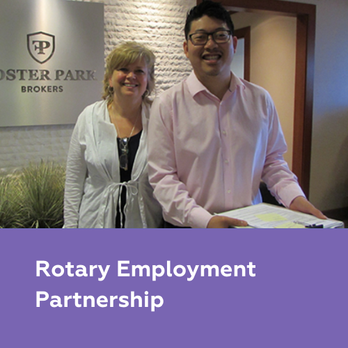 Employees pictured together with caption Rotary Employment Partnership
