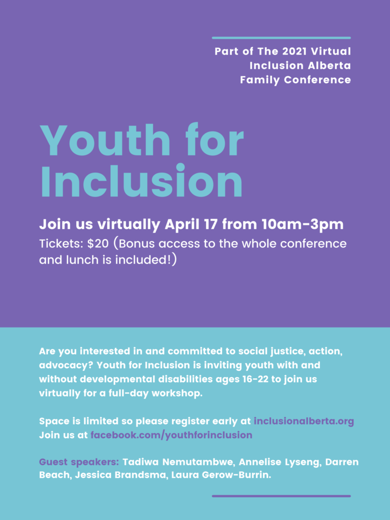 Youth for Inclusion, April 17 2020 from 10am to 3pm