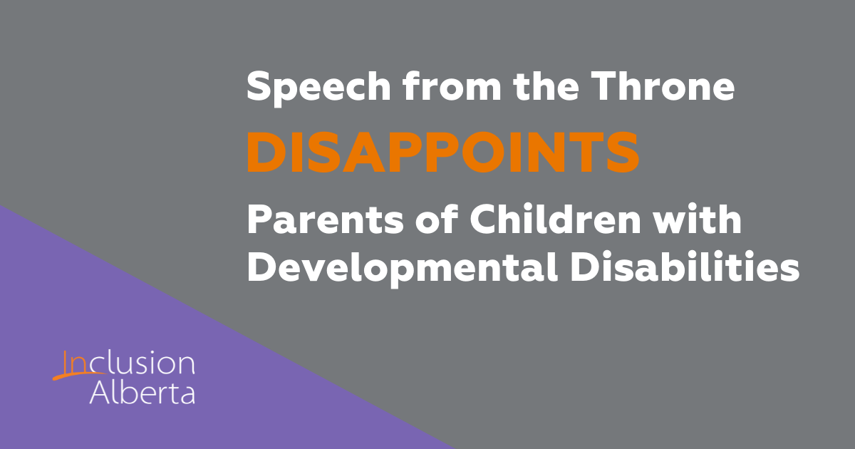 Speech from the throne disappoints parents of children with developmental disabilities
